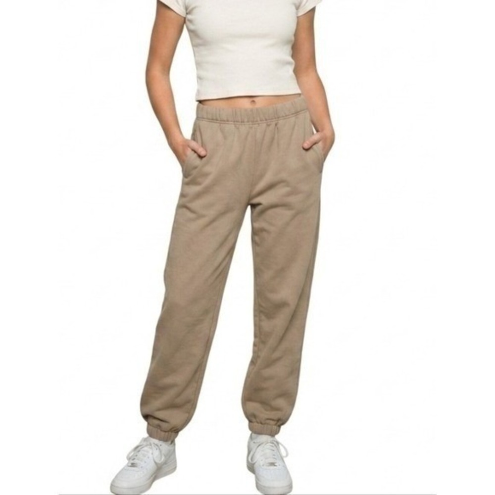 Brandy Melville Rosa Sweatpants Women OS Tan Beige Joggers Basic Coquette